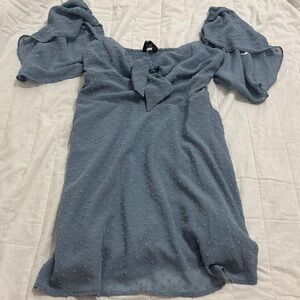 Lulu's Blue Puff Sleeve Dress